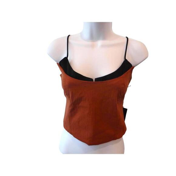 Stylish IRIS Crop Top - Brown and Black - Picture 1 of 5